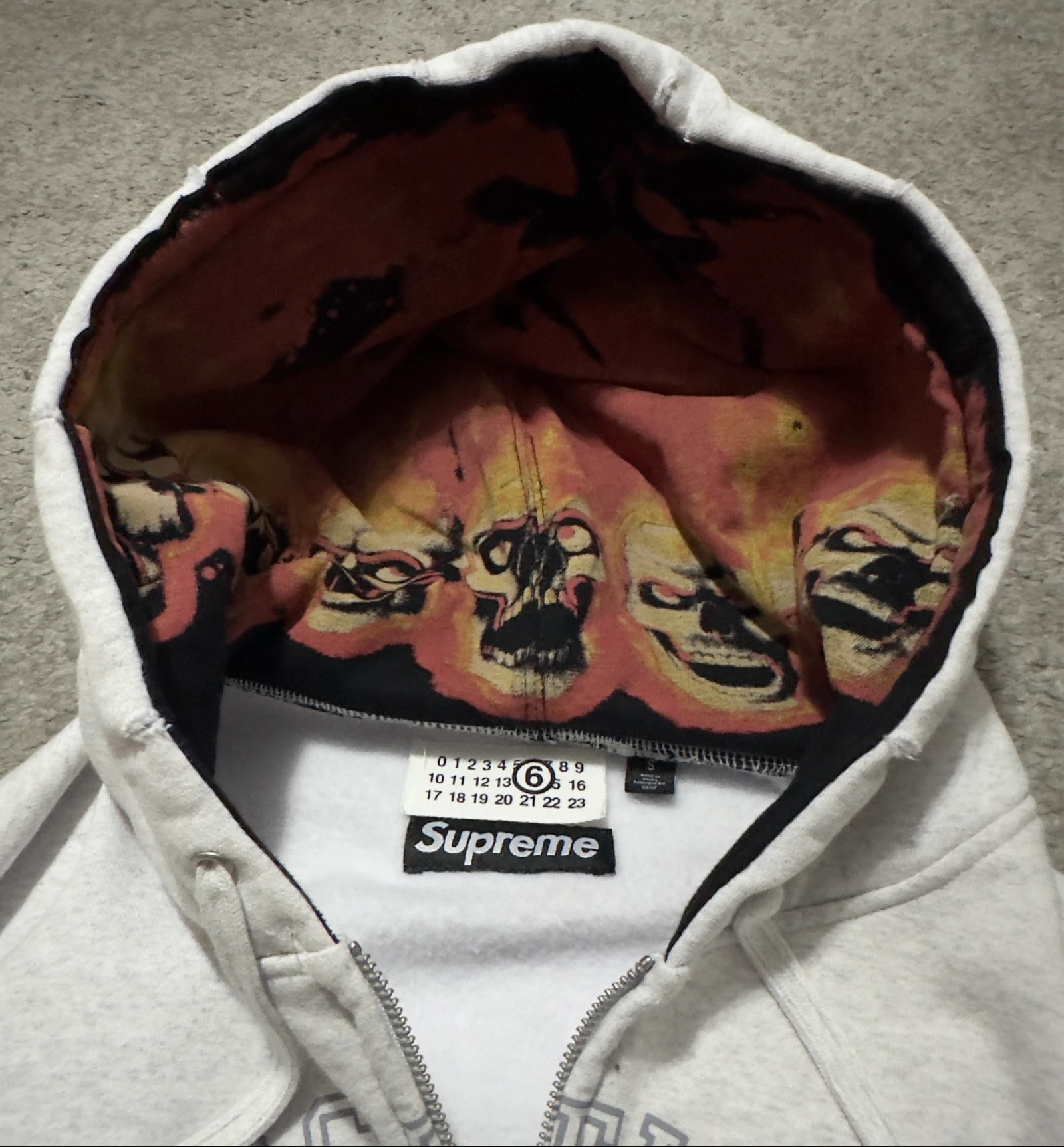 Supreme × MM6 Maison Margiela Sweat à capuche zippé (Gris) – photo 6